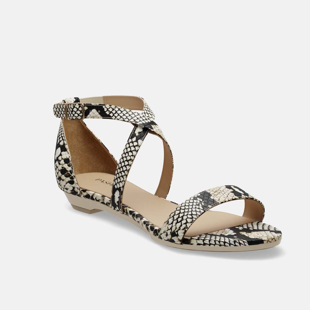 CONVERTIBLE HEEL - Pashion 1.0 The Sandal - Neutral Snake 4 Inch Block - Picture 3 of 4